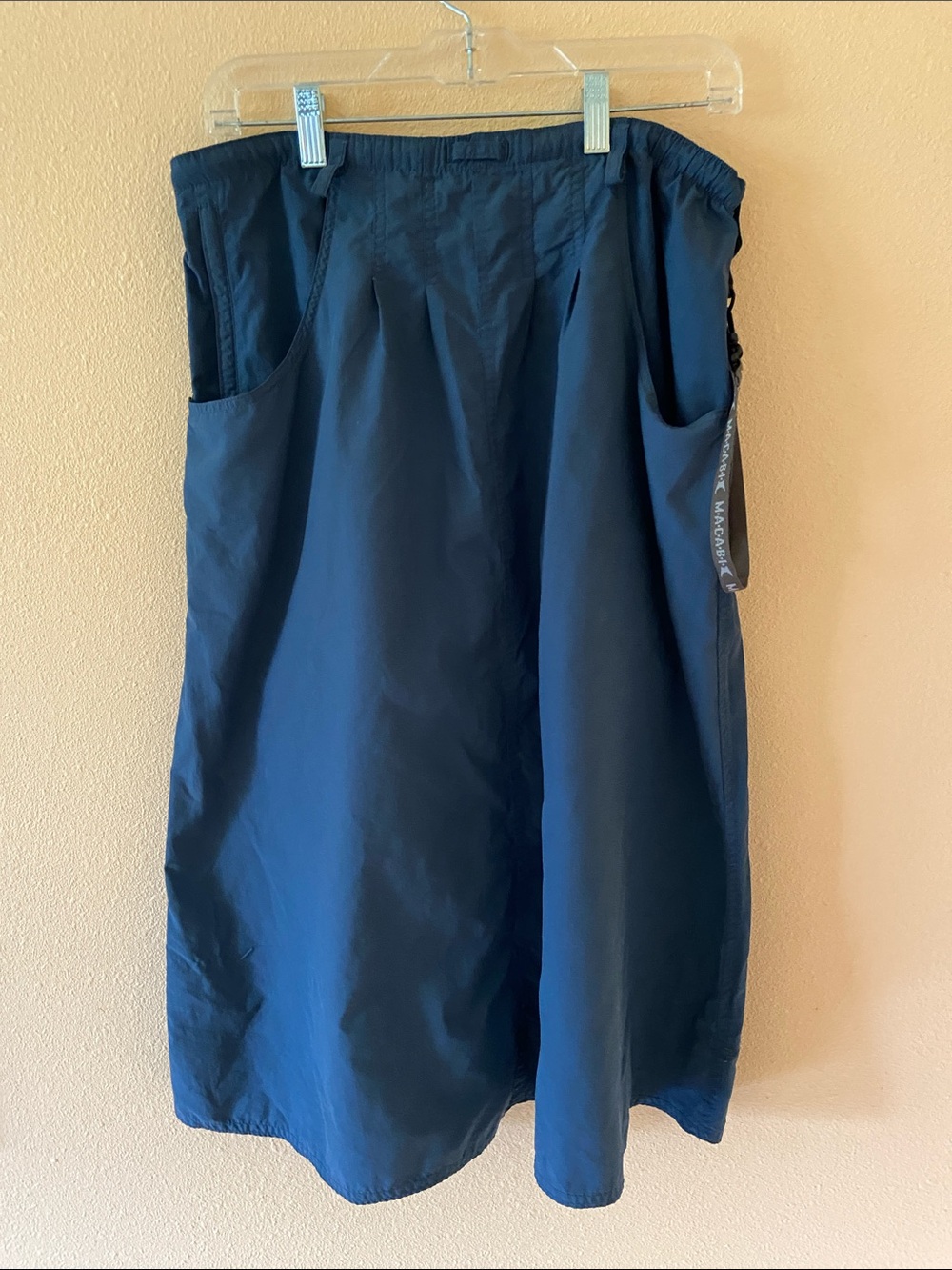 Women’s Macabi Convertible Slim Travel Skirt, Midnight Blue, Short Size XS